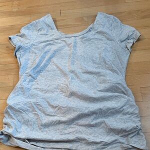 Old Navy Light Heather Gray Short Sleeve Scoop Neck Tee